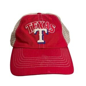 Texas Rangers Baseball Hat Adult Snap Back Embroidered Official MLB Red